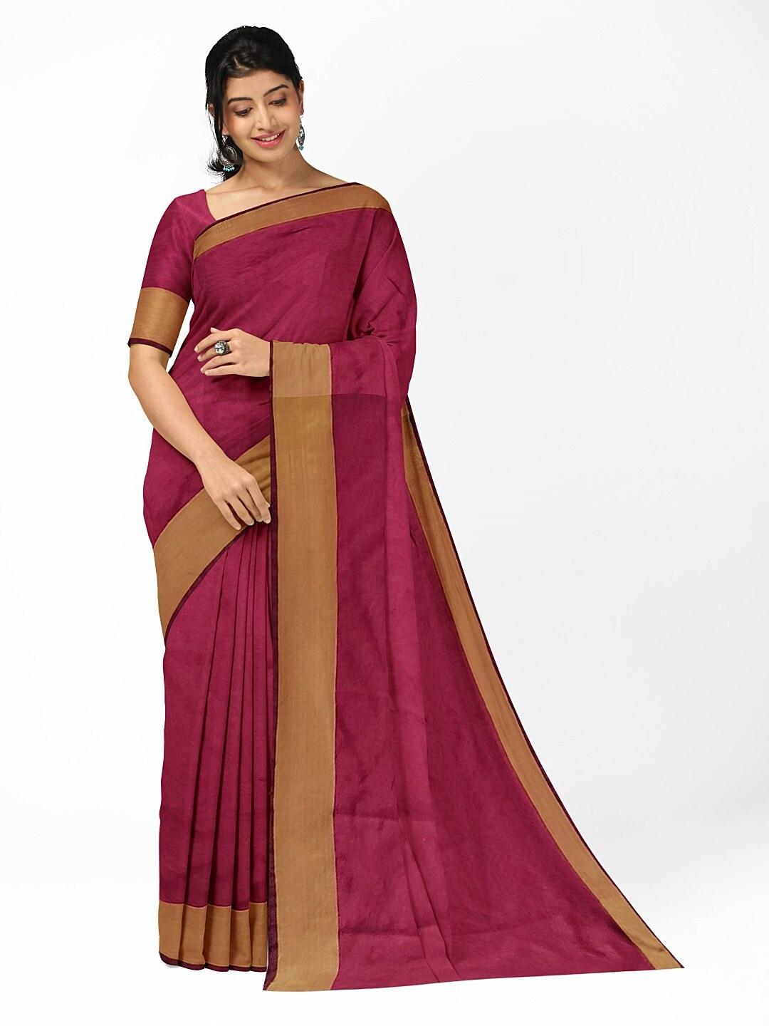 florence maroon & brown silk cotton  sungudi saree