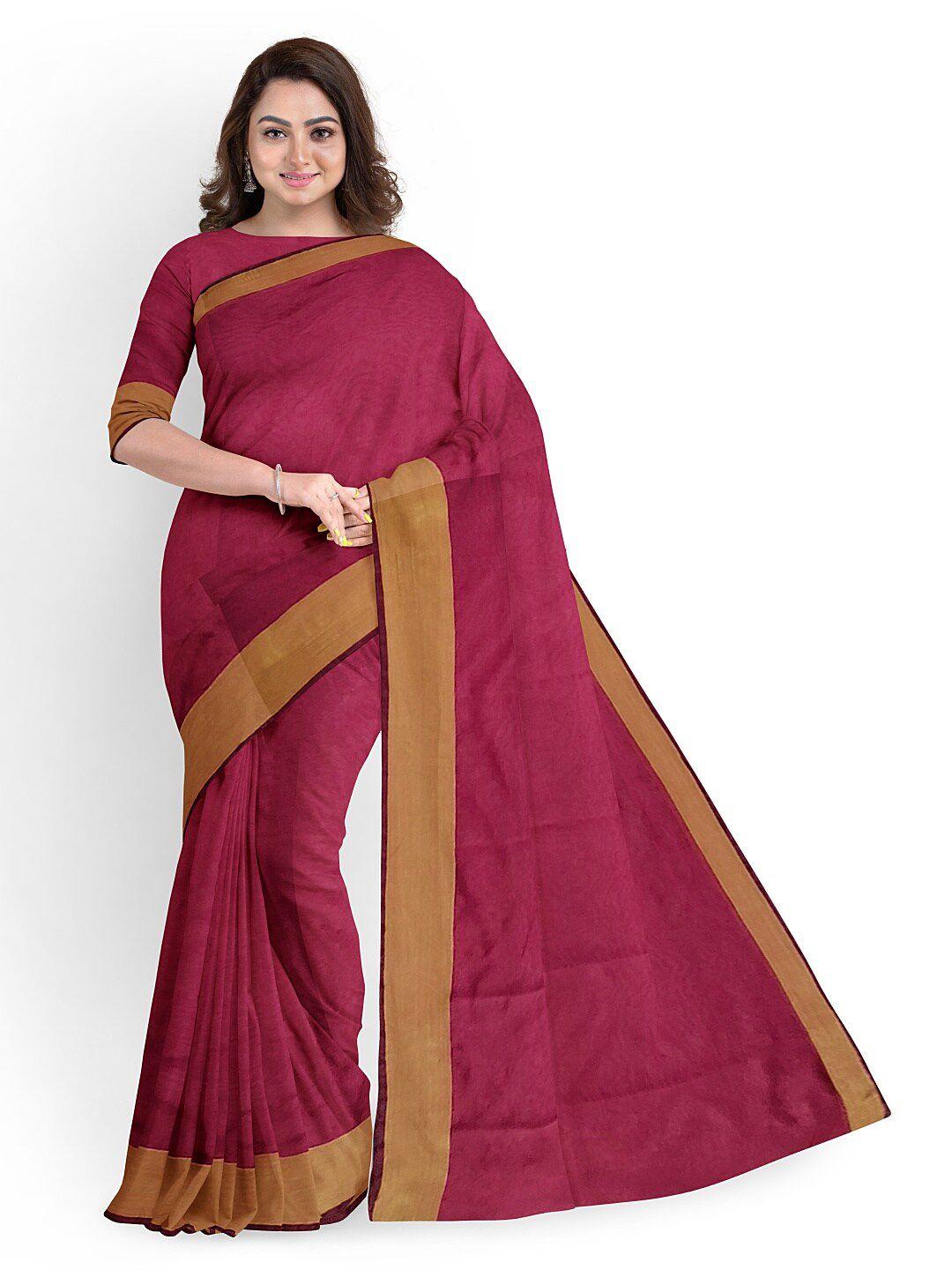 florence maroon & brown silk cotton  sungudi saree