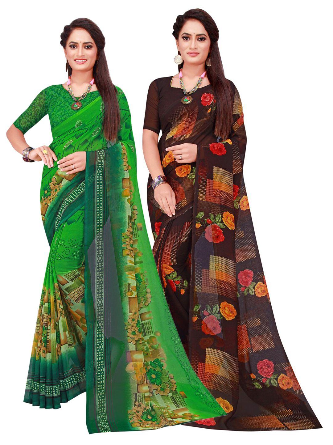 florence pack of 2 pure georgette sarees