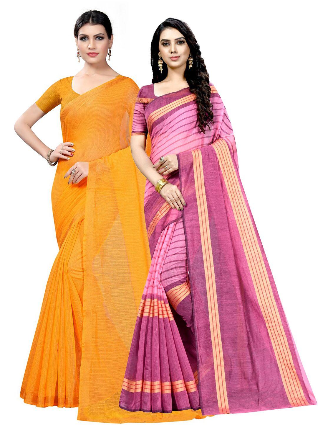 florence pack of 2 striped ilkal saree