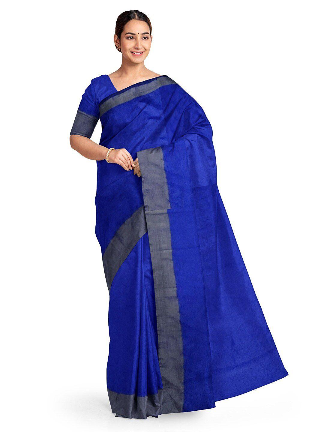 florence blue silk cotton  sungudi saree