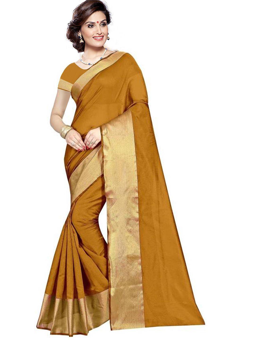 florence gold-toned solid saree