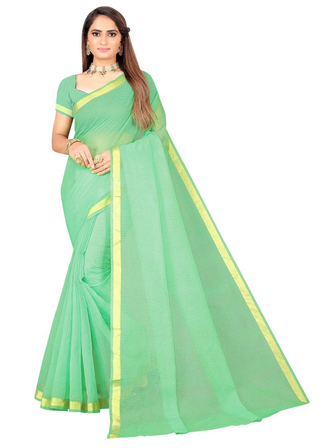 florence green & gold-toned art silk saree