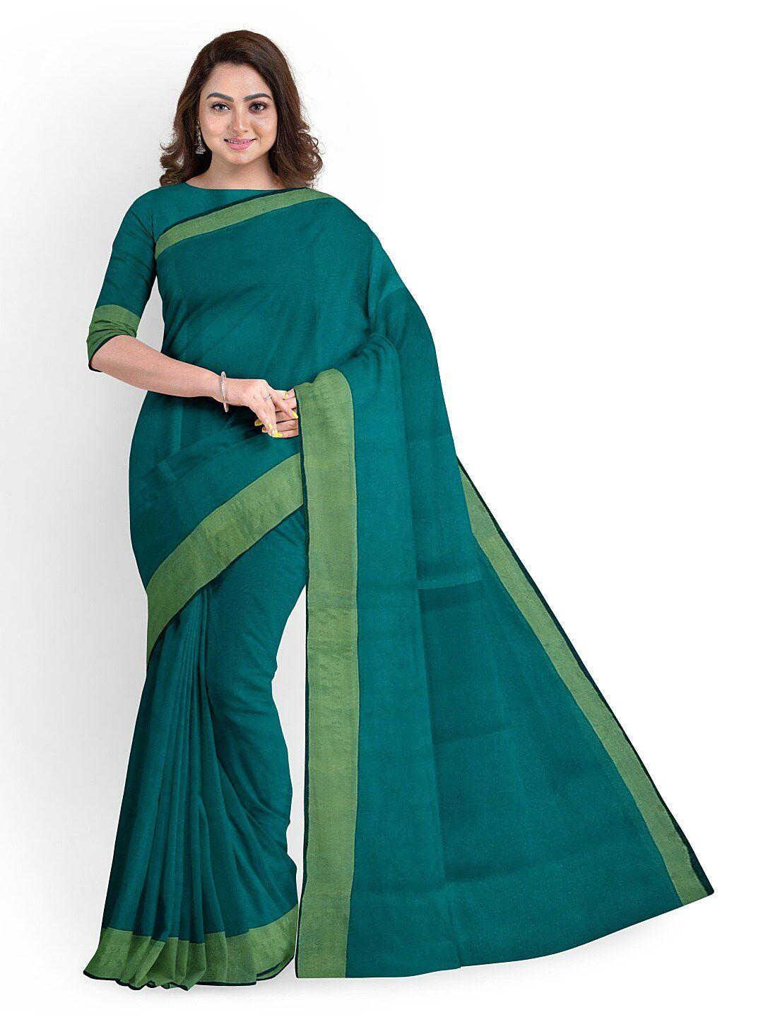 florence green silk cotton  sungudi saree with un-stitched blouse