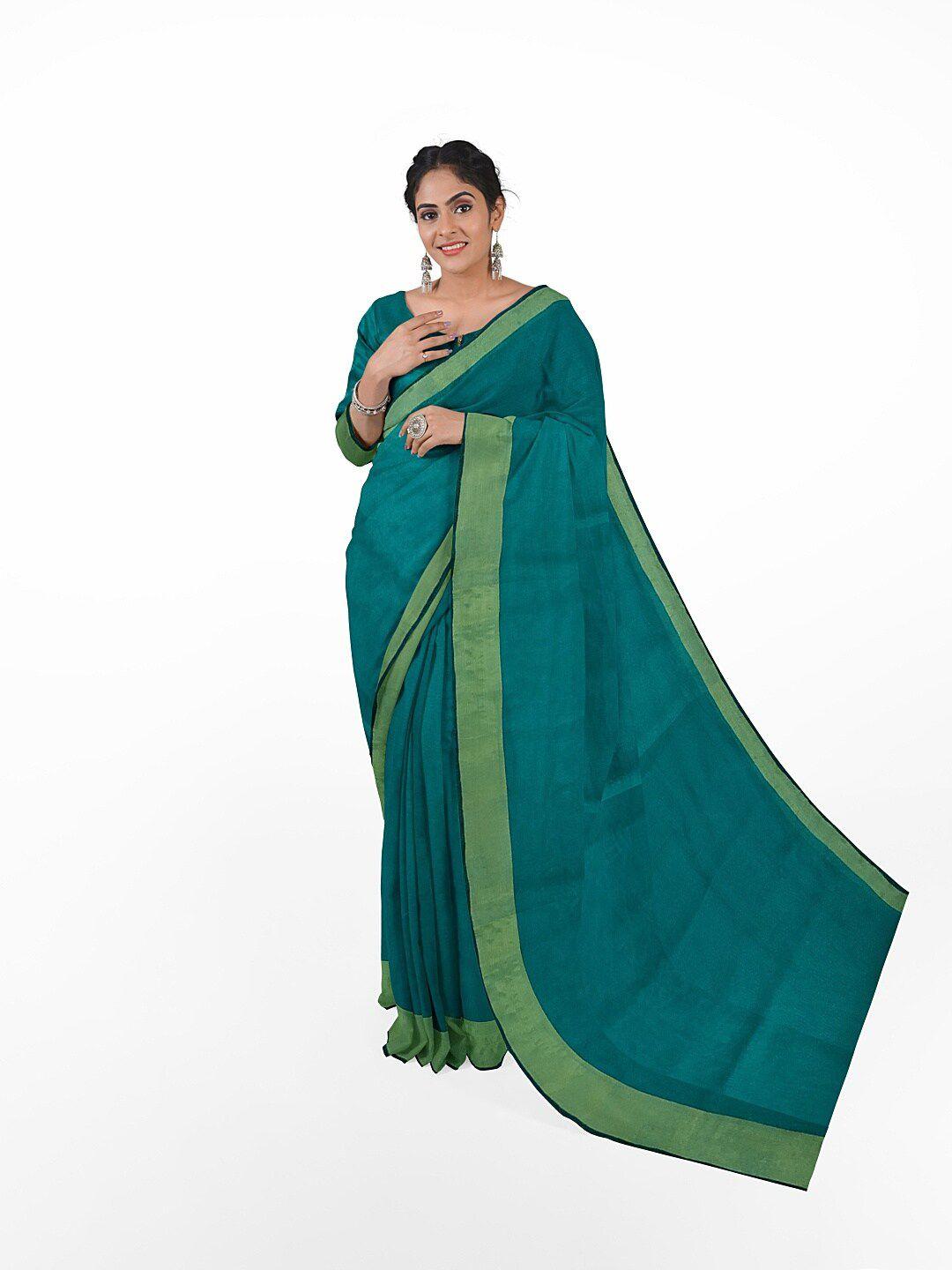 florence green silk cotton sungudi saree