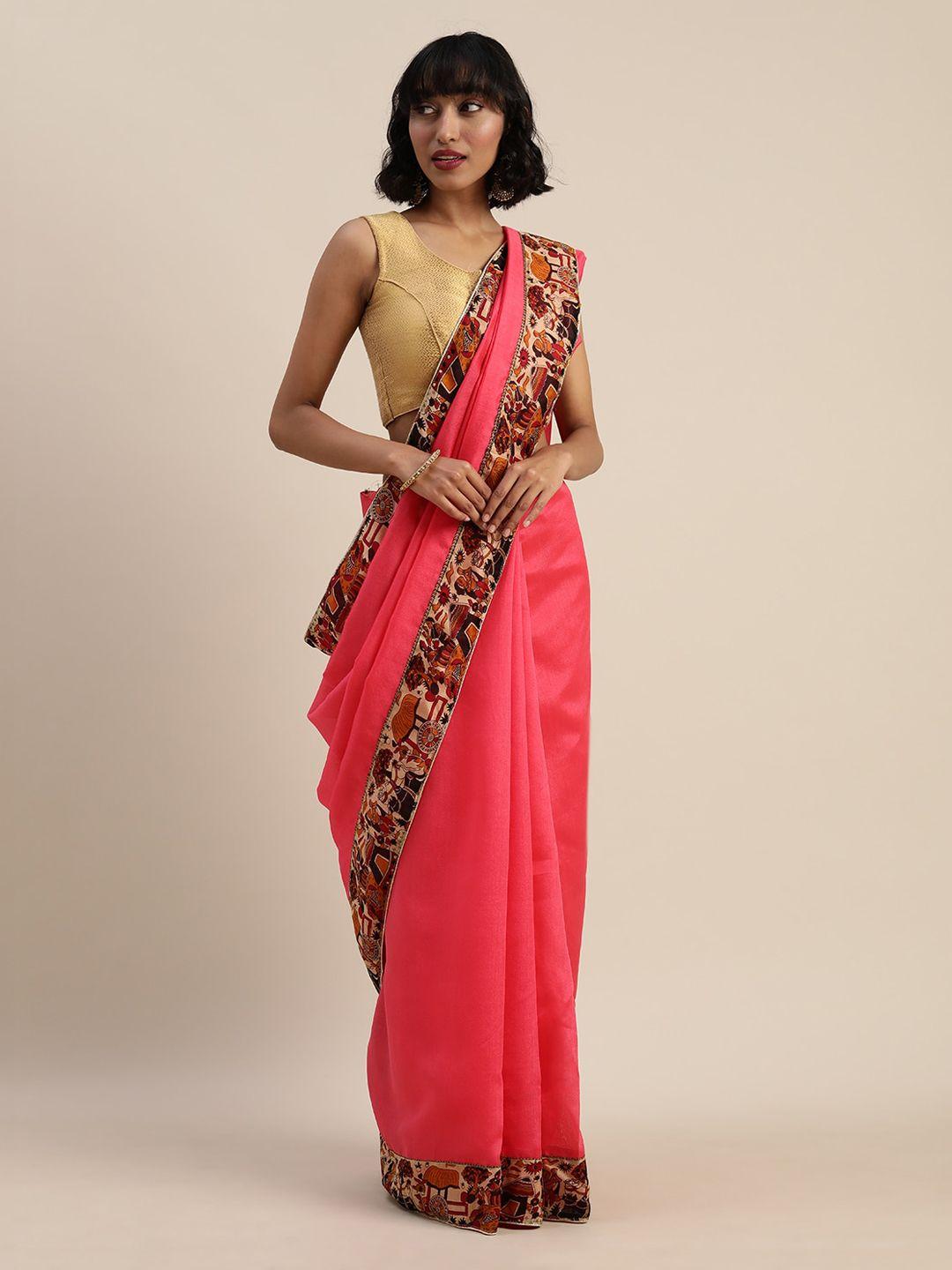 florence peach-coloured chanderi saree