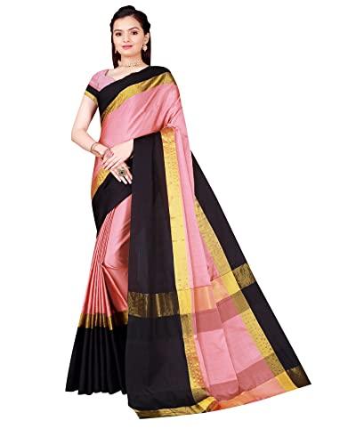 florence women's cotton silk stripes printed saree with unstitched blouse (fl-13919_march_2022_peach)