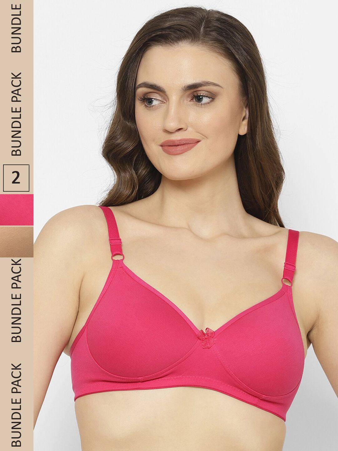 floret pack of 2 lightly padded non-wired seamless push-up bra
