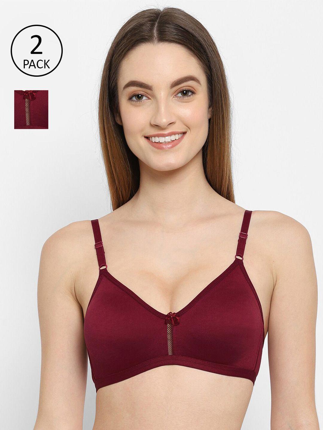 floret-pack-of-2-maroon-solid-non-wired-medium-coverage-t-shirt-bra