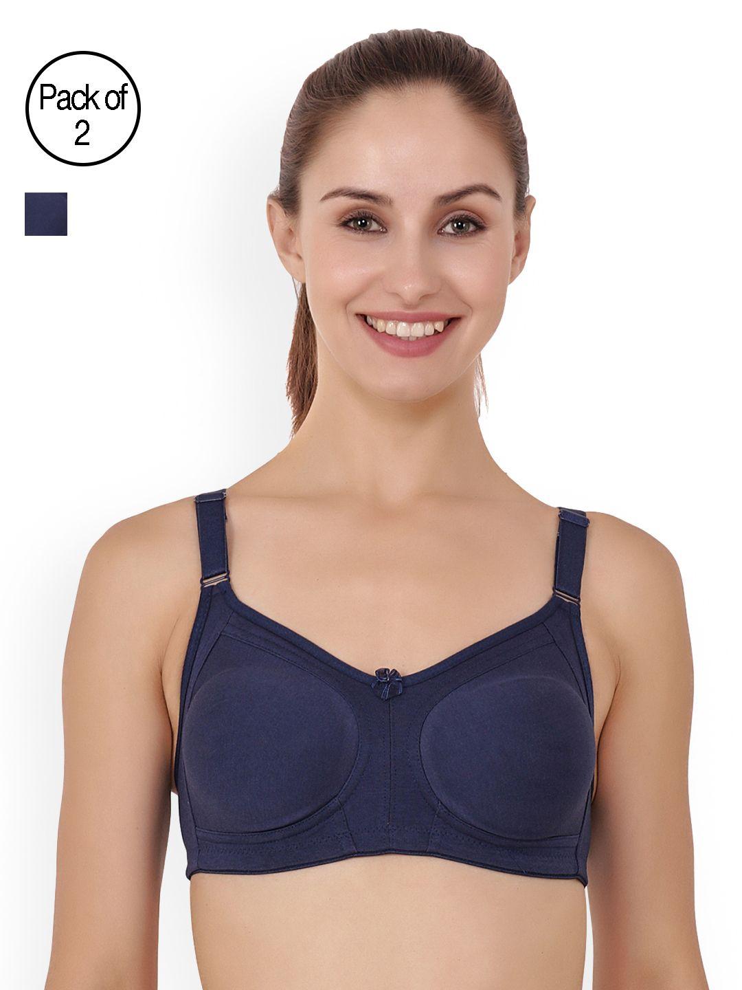 floret pack of 2 solid full-coverage t-shirt bras t3033