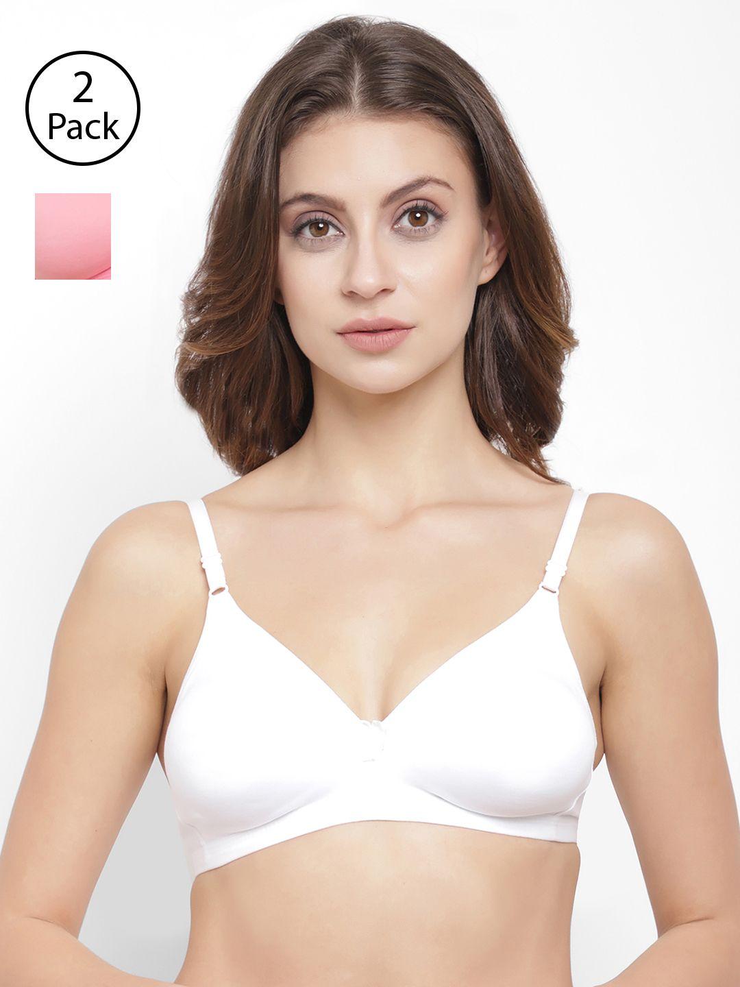 floret pack of 2 solid non-wired non padded t-shirt bras t3058