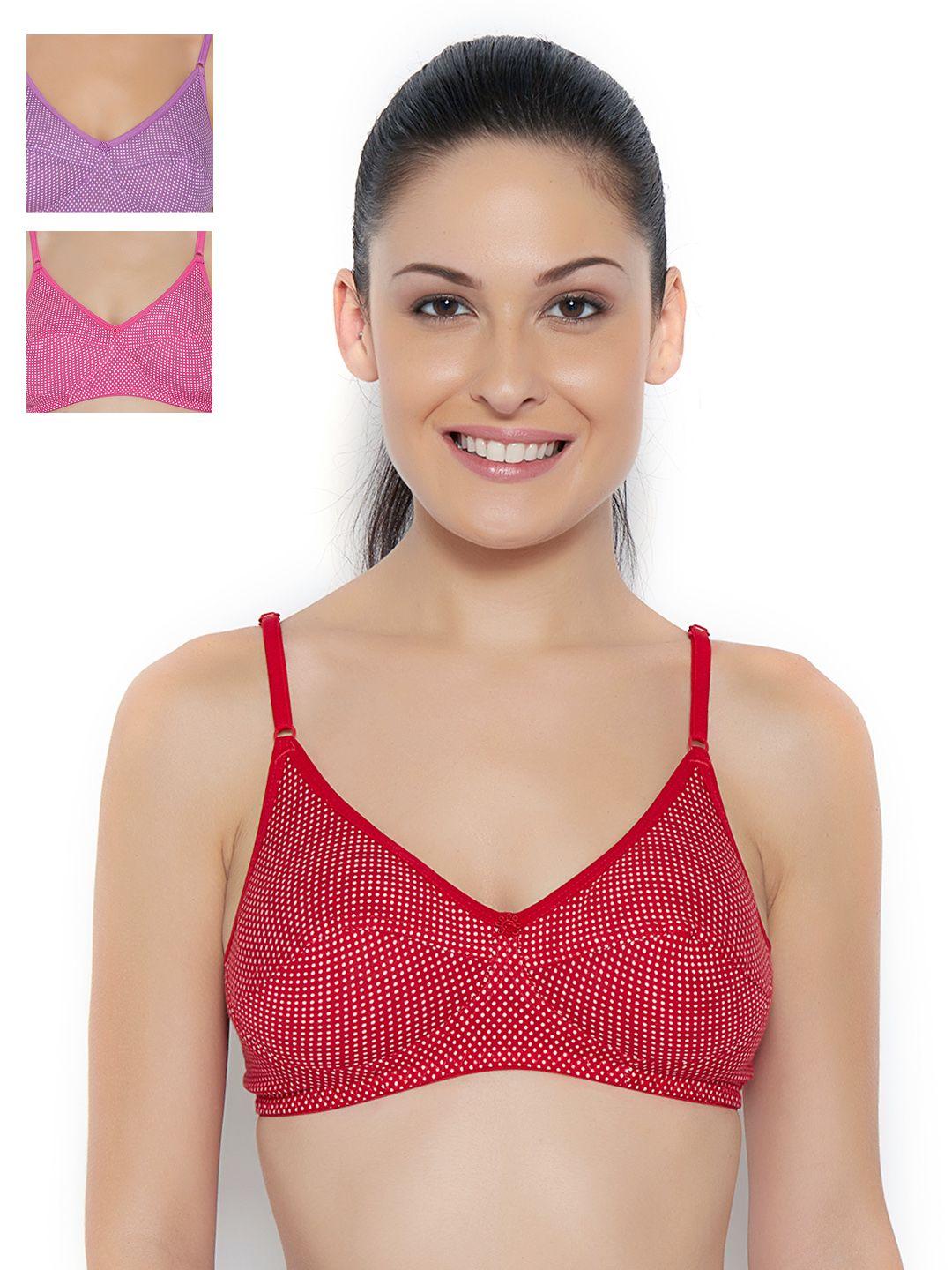 floret pack of 3 printed full-coverage bras