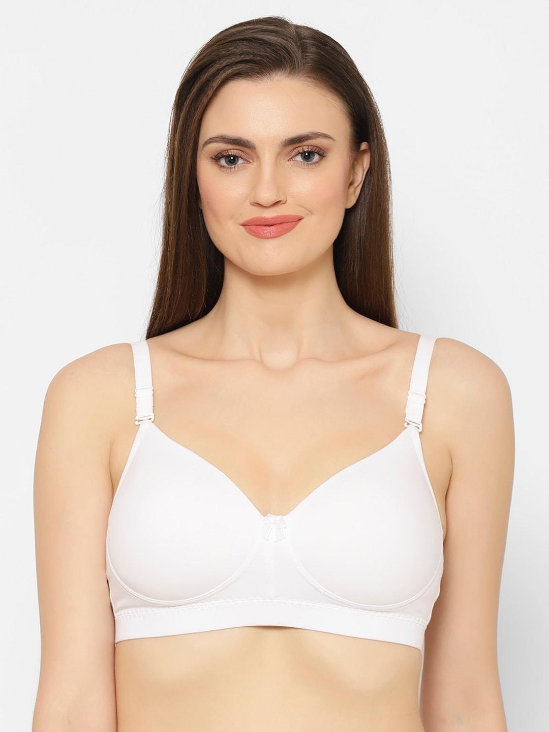 floret white solid non-wired lightly padded t-shirt bra t3055