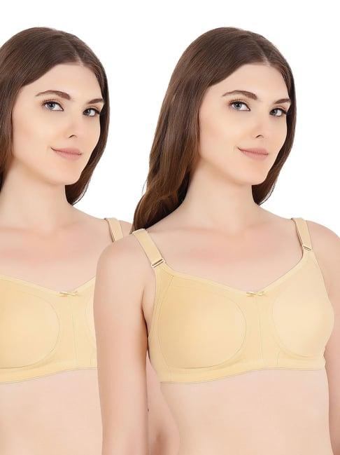 floret multicolor non wired non padded full coverage bra (pack of 2)