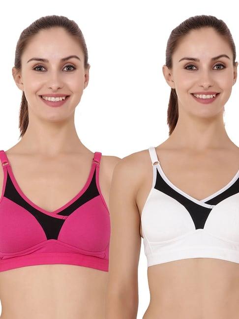 floret multicolor non wired non padded sports bra (pack of 2)