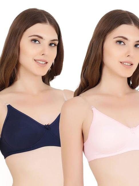 floret multicolor non wired non padded t-shirt bra (pack of 2)