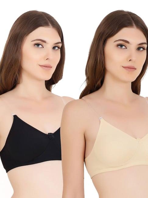 floret multicolor non wired non padded t-shirt bra (pack of 2)