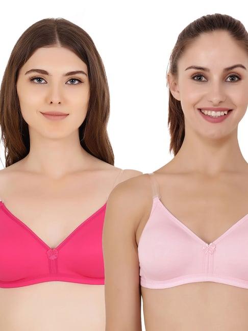 floret multicolor non wired non padded t-shirt bra (pack of 2)