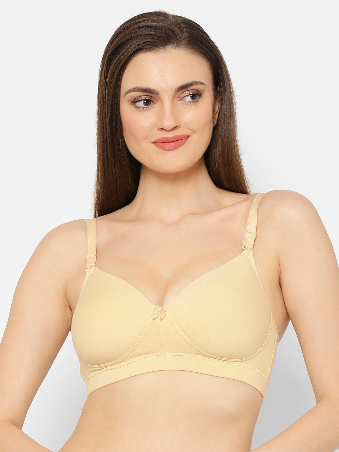 floret nude-coloured solid non-wired lightly padded t-shirt bra t3055