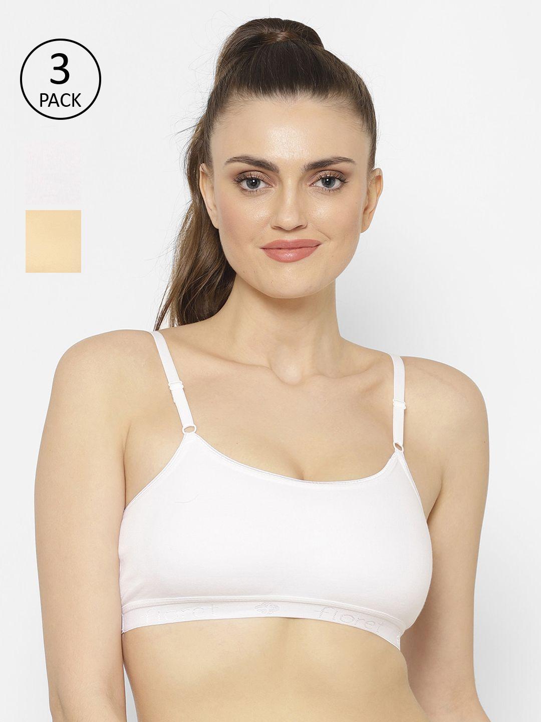 floret off-white & nude-coloured solid set of 3 workout bra 1492_white-skin-white