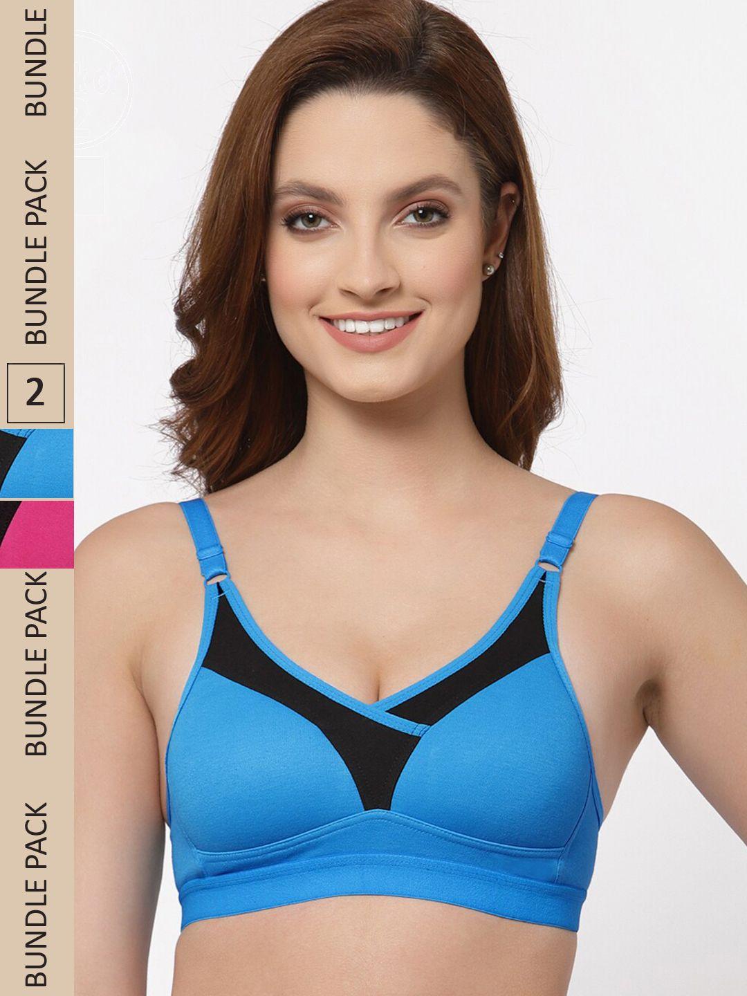 floret pack of 2 colourblocked heavily padded bra