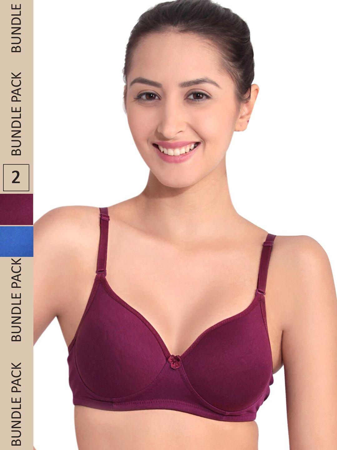 floret pack of 2 high support heavily padded back closure multiway strap bra