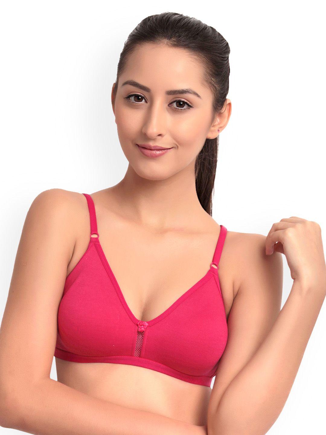 floret pack of 2 magenta solid non-wired non padded t-shirt bras