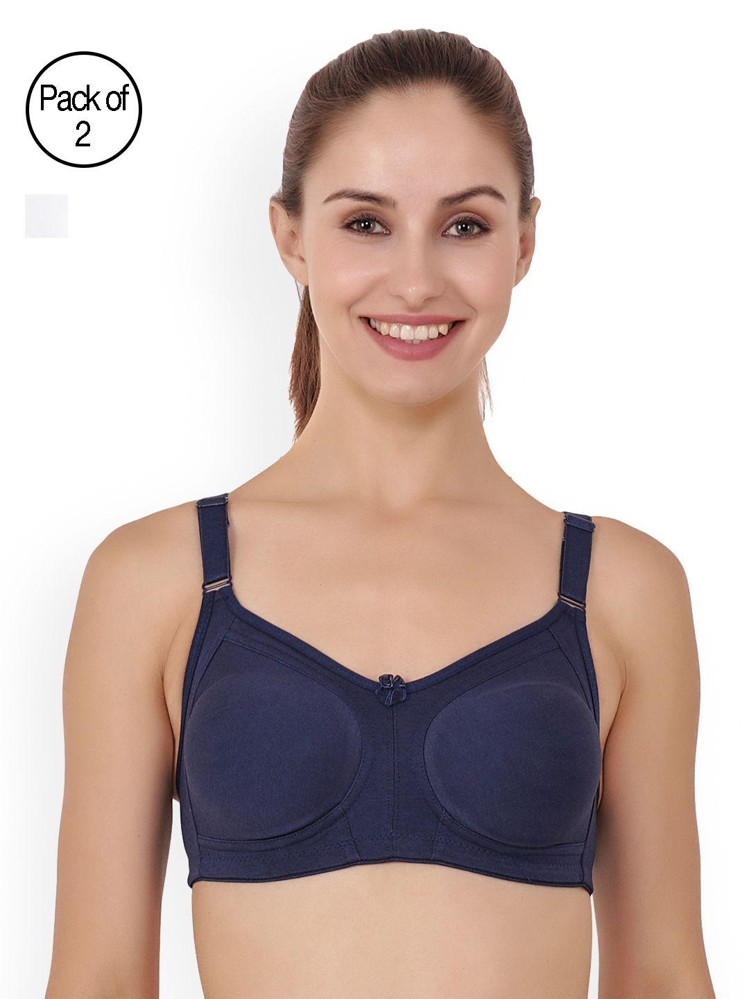 floret pack of 2 solid full-coverage t-shirt bras t3033