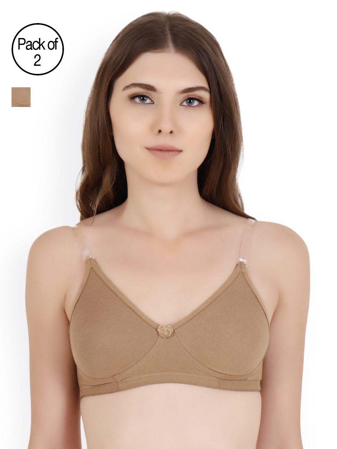 floret pack of 2 solid non-wired non padded t-shirt bra daina_nude-nude_40b