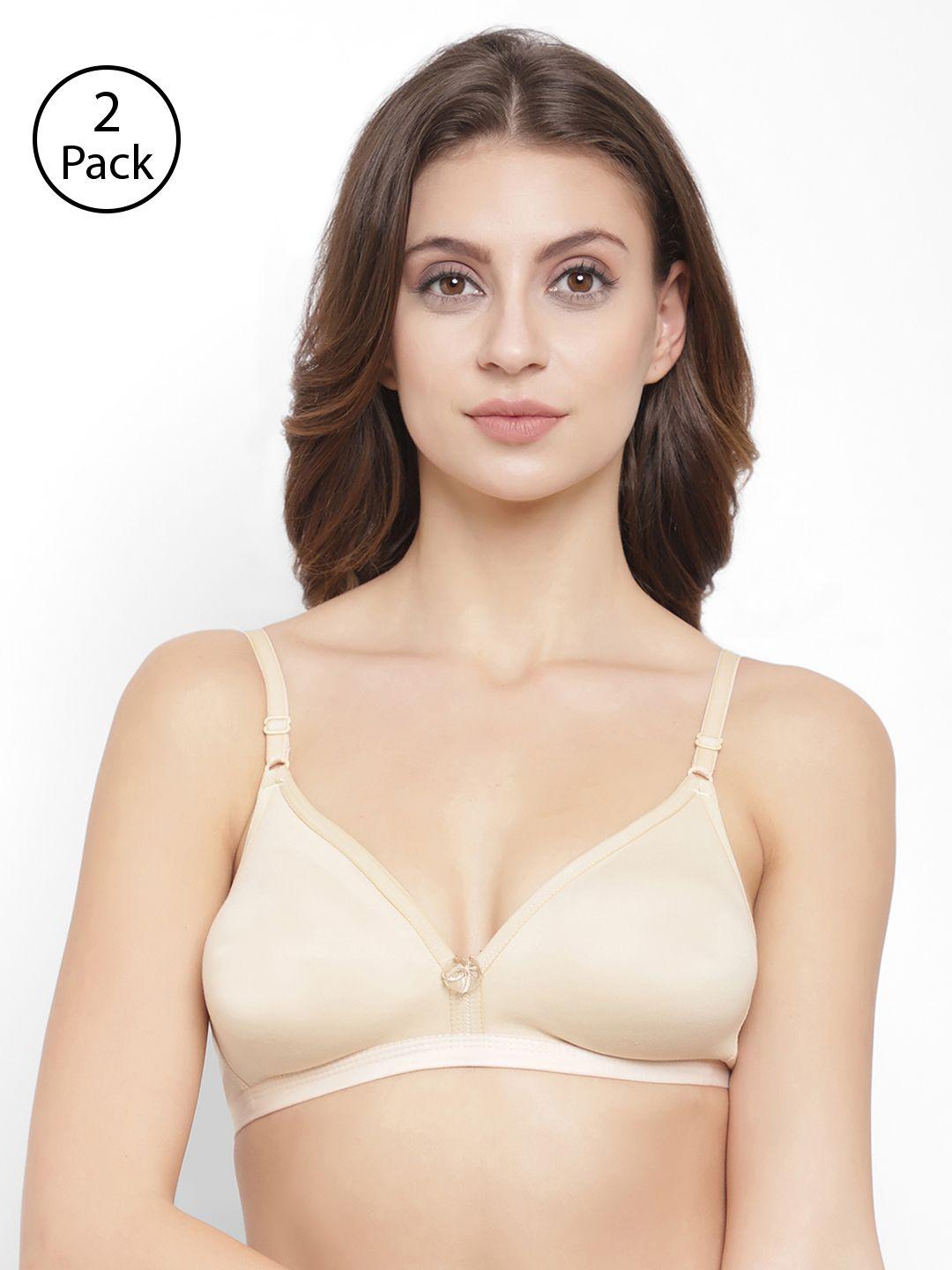 floret pack of 2 solid non-wired non padded t-shirt bra t3058