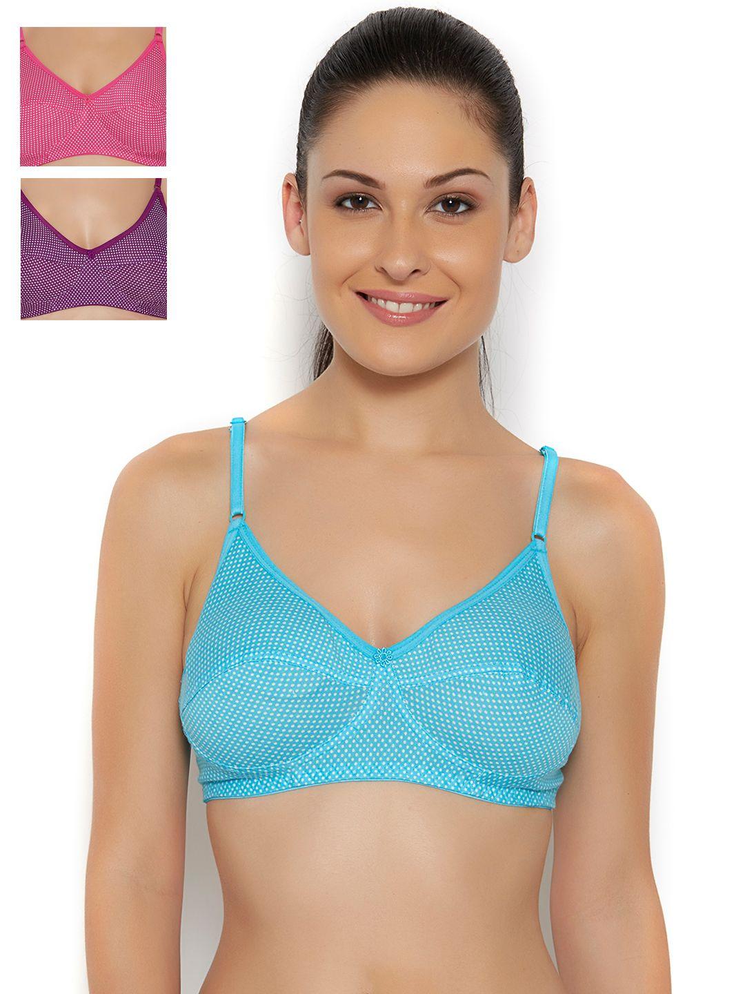 floret pack of 3 polka dot print bras