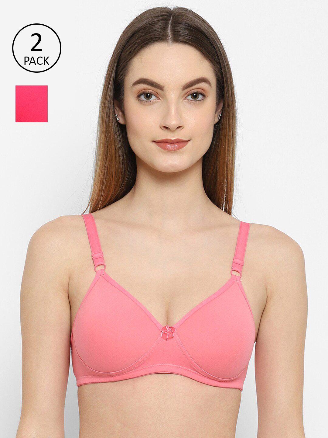 floret pink & fuchsia pack of 2 lightly padded push-up bra