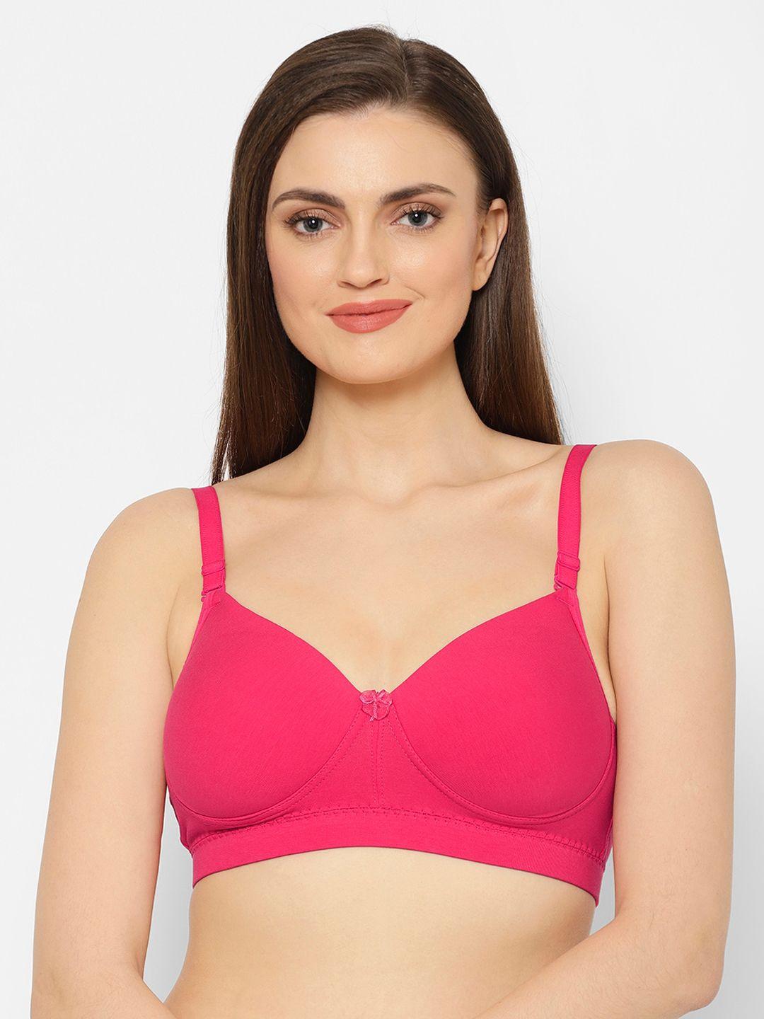 floret pink solid non-wired lightly padded t-shirt bra t3055