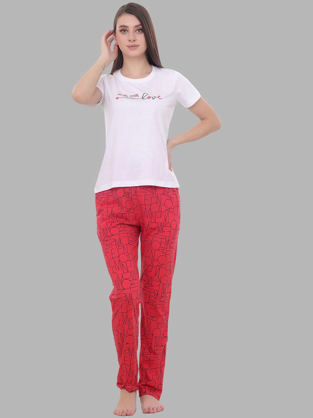 flosberry typography printed night suit