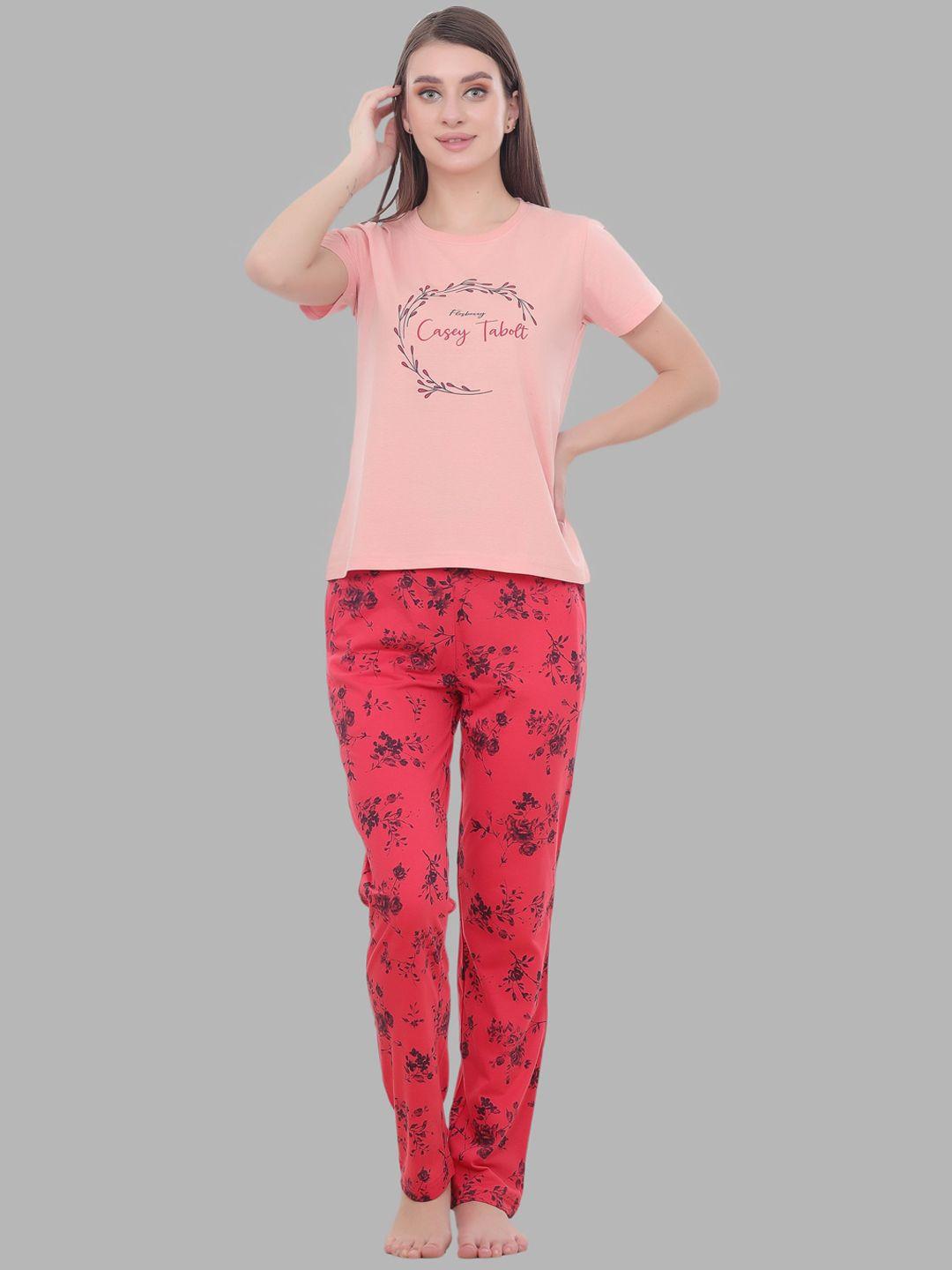 flosberry floral print night suit