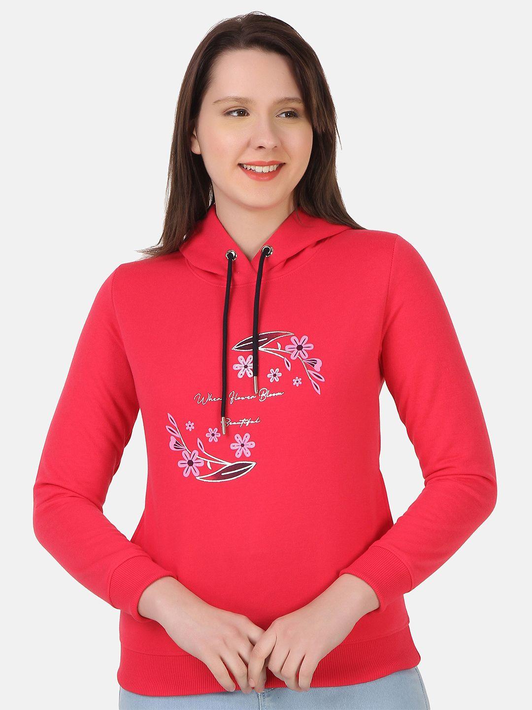 flosberry printed hooded cotton sweatshirt