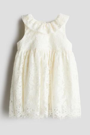 flounce-collar lace dress