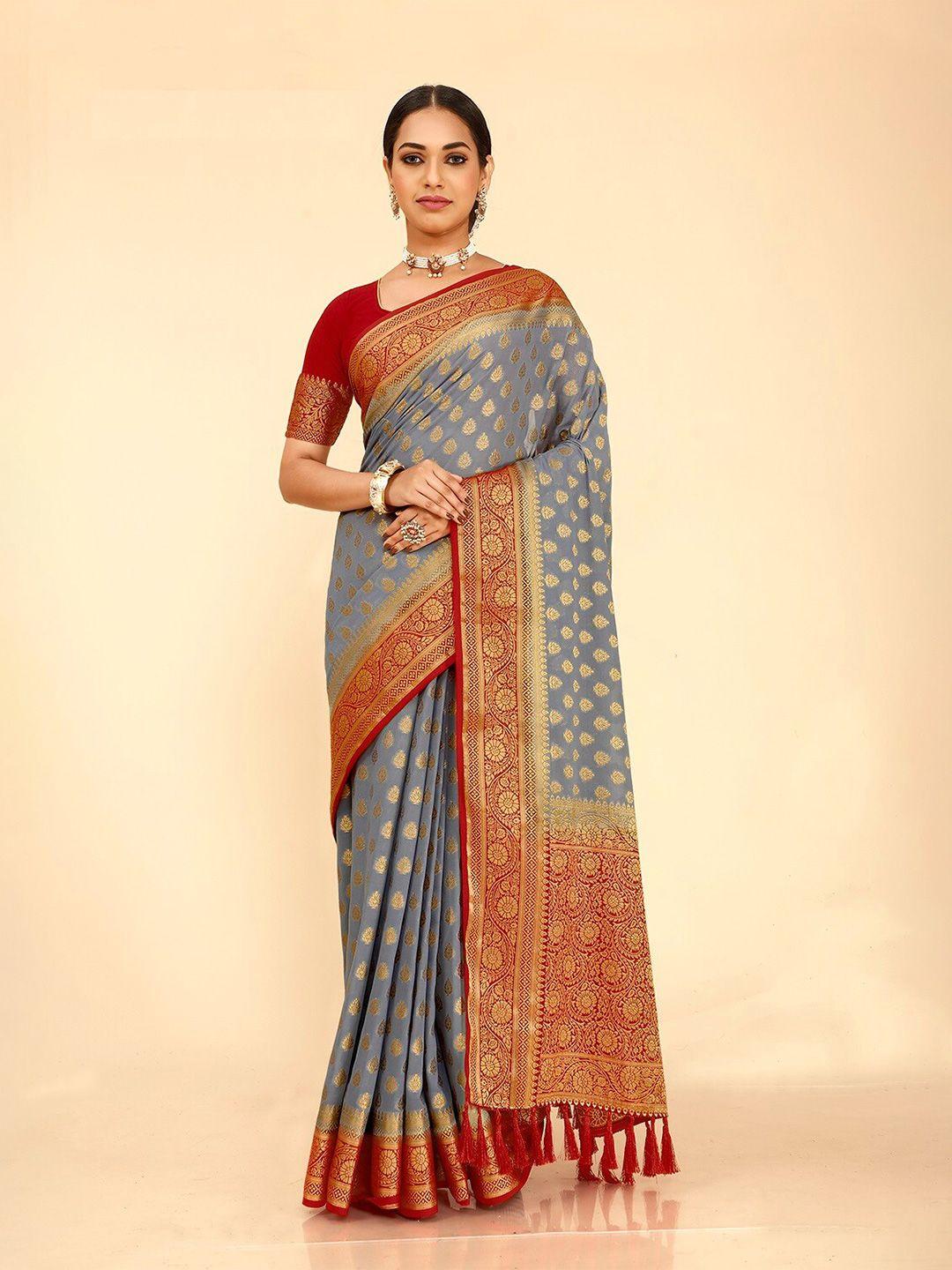 flourious ethnic motifs zari pure georgette banarasi saree