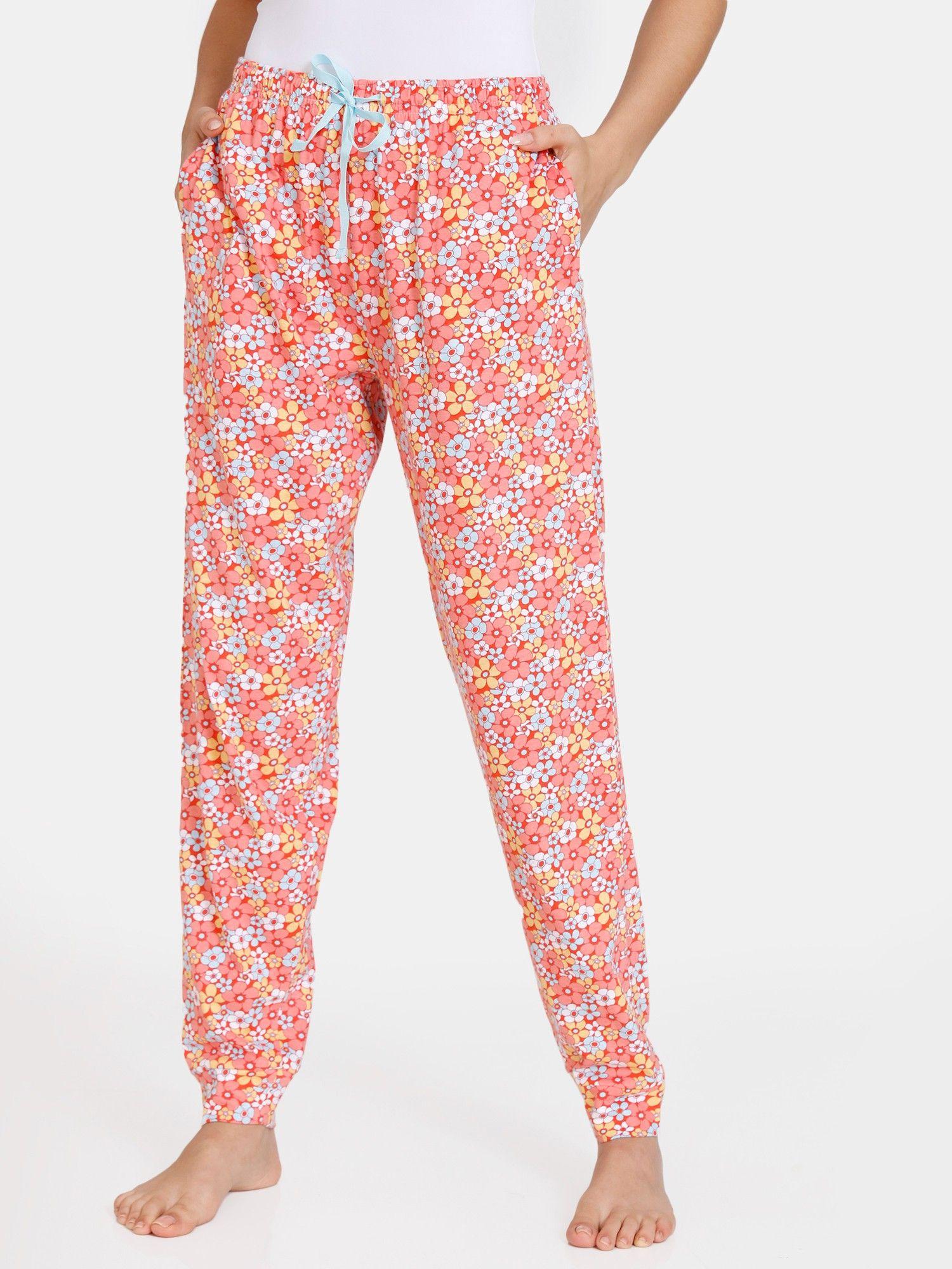 flower power knit cotton pyjama red