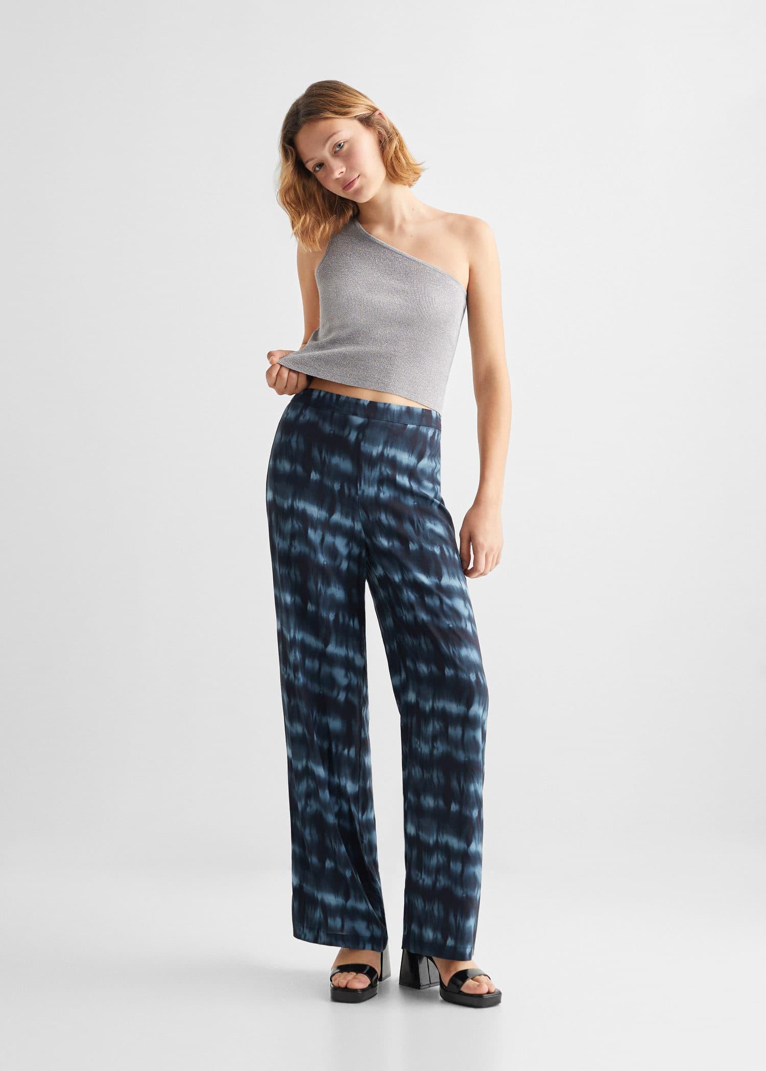flowy printed trousers