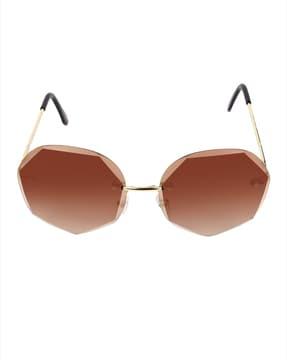 floyd gold frame brown lens stylish rimless sunglasses