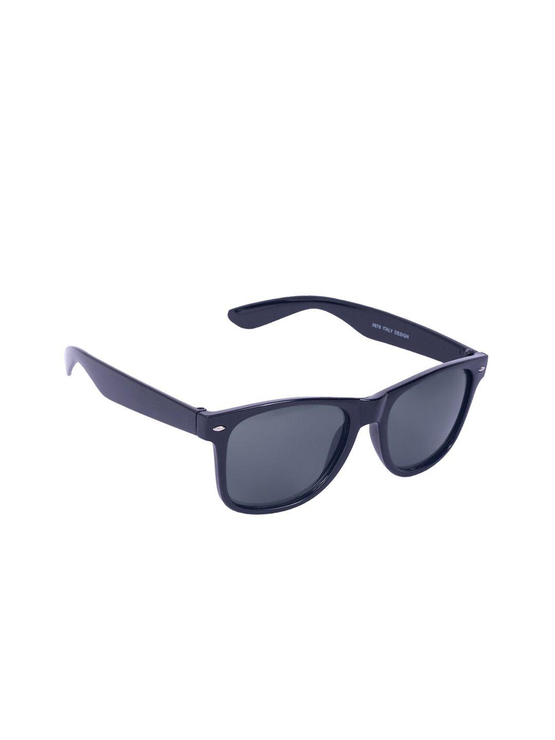 floyd unisex black lens & black wayfarer sunglasses with uv protected lens