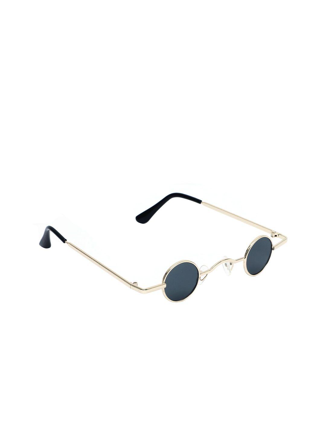 floyd unisex black lens & gold-toned round sunglasses with uv protected lens 71_gold_grey