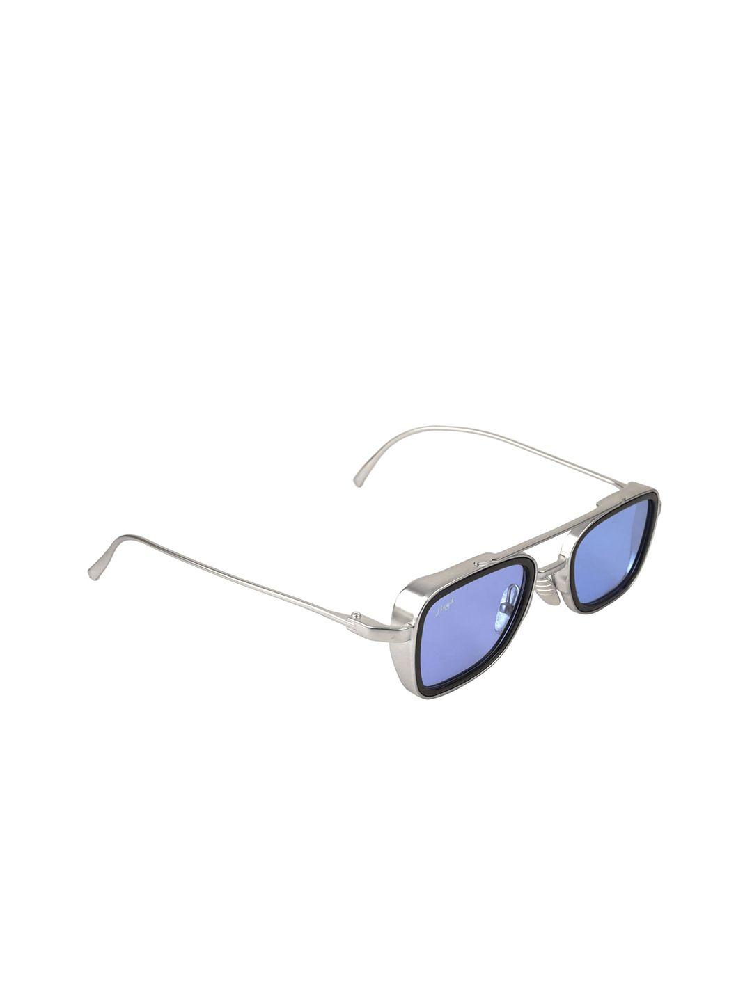 floyd unisex blue & silver-toned square sunglasses with uv protected lens - 8899_sil_blu