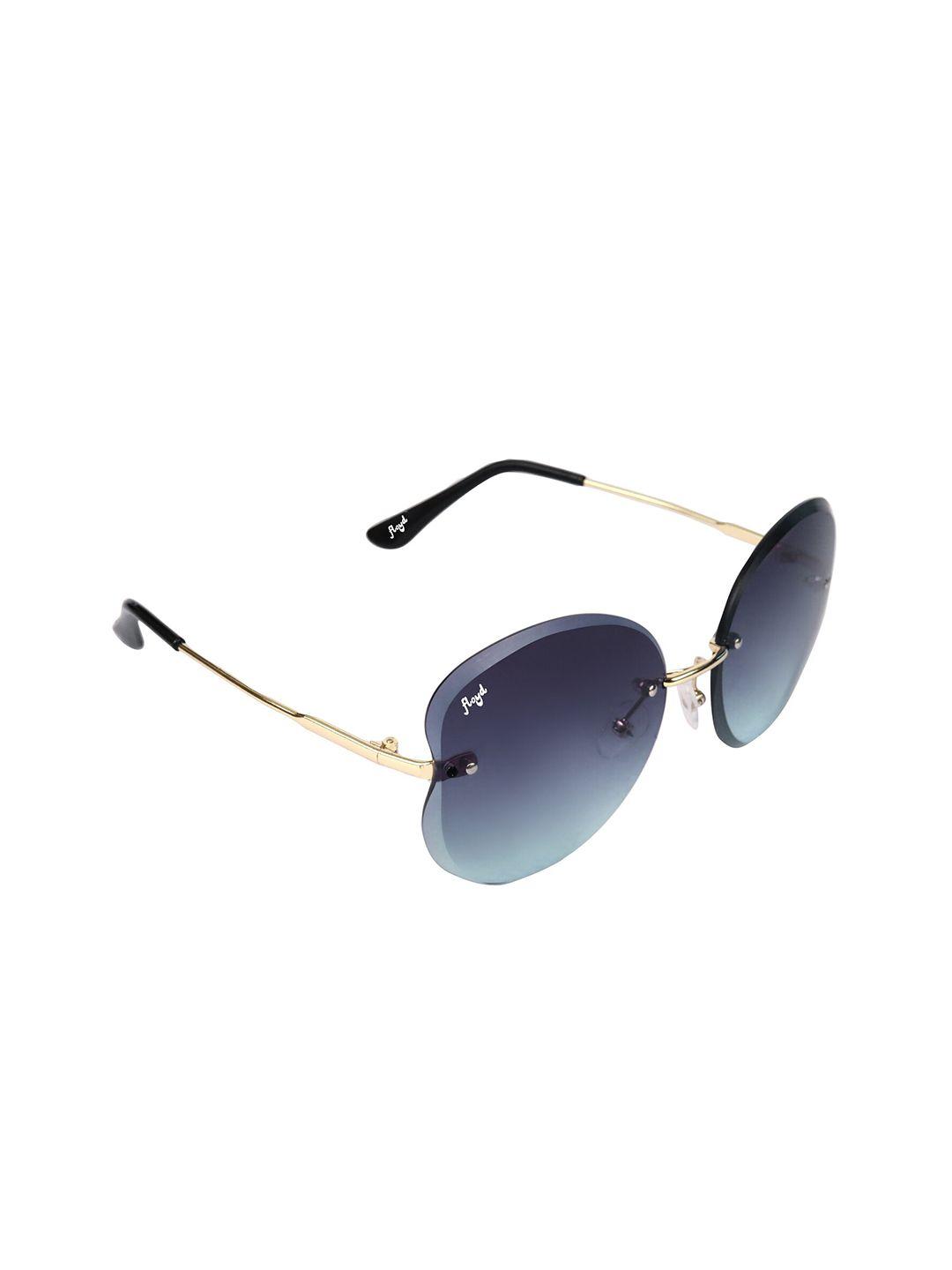 floyd unisex blue lens & gold butterfly sunglasses with uv protected lens swbutfly_blue