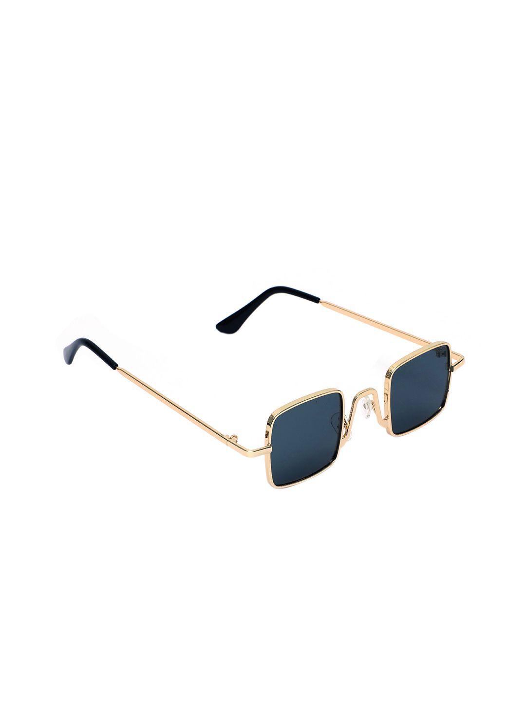 floyd unisex blue lens & gold-toned square sunglasses with uv protected lens