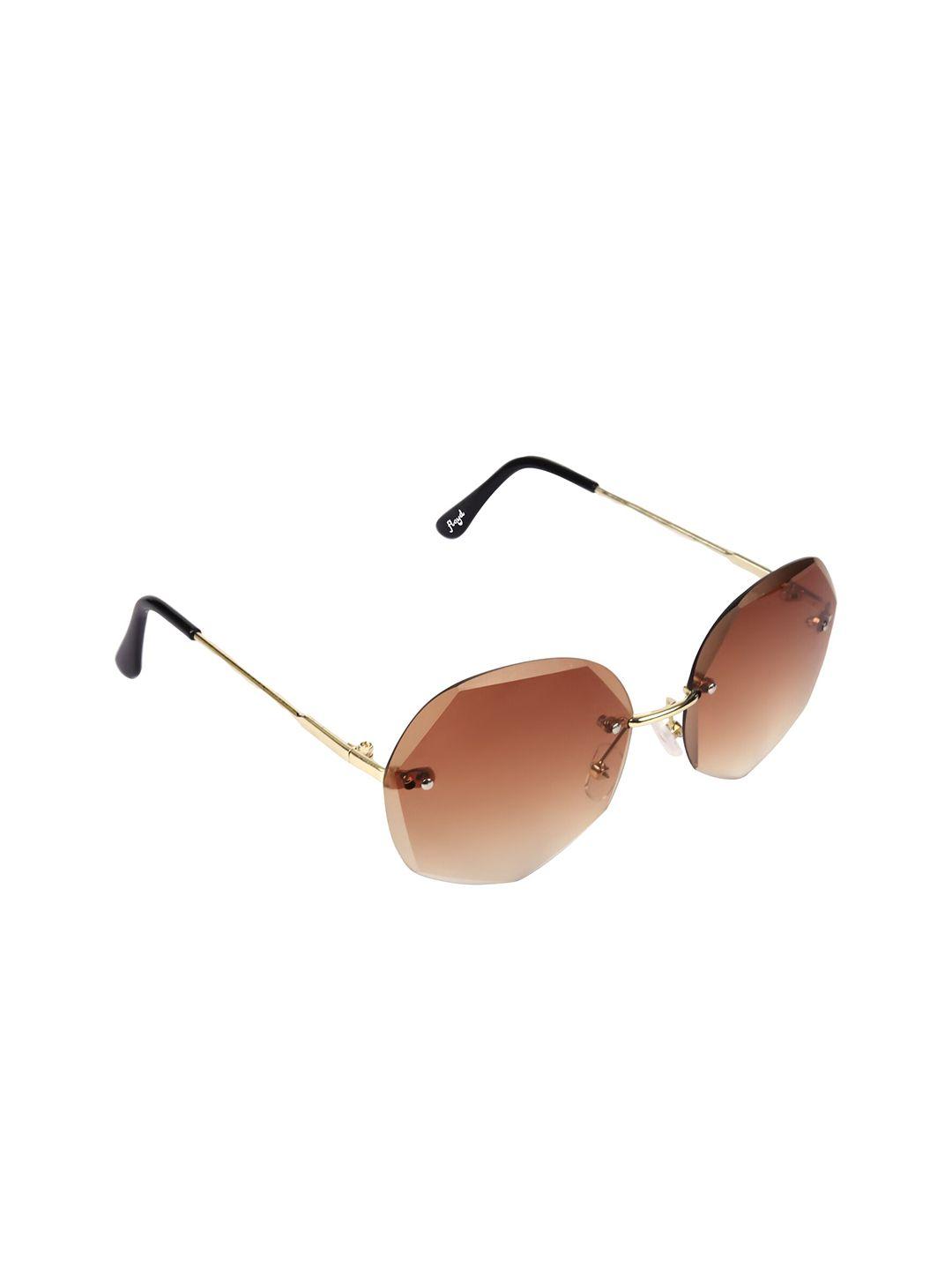 floyd unisex brown lens & gold-toned round sunglasses with uv protected lens swdiamd_brn