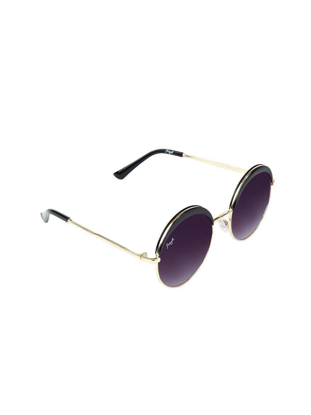 floyd unisex purple lens & gold-toned round sunglasses with uv protected lens m2803