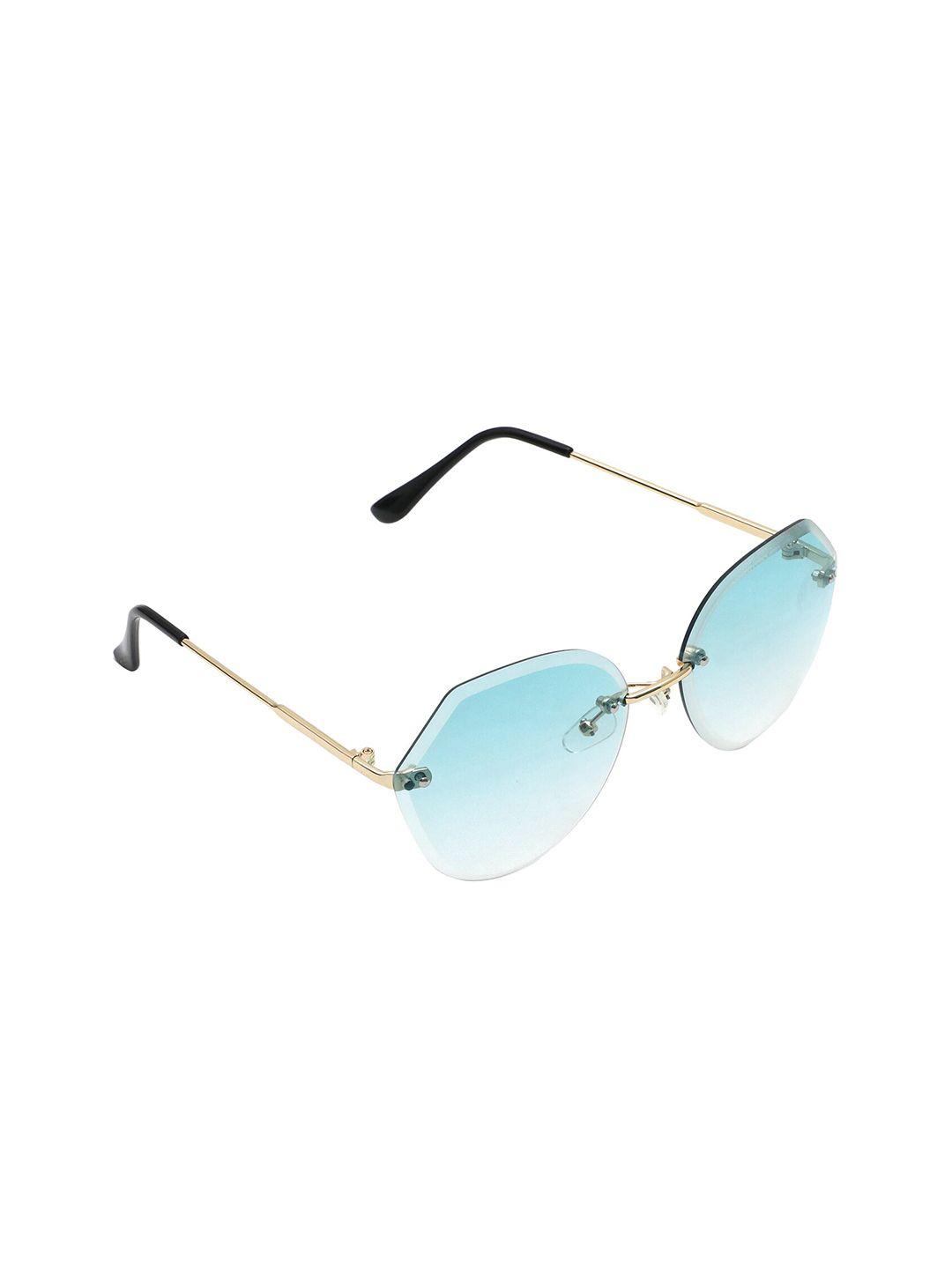 floyd women blue lens & gold-toned butterfly sunglasses rl1 gold blu