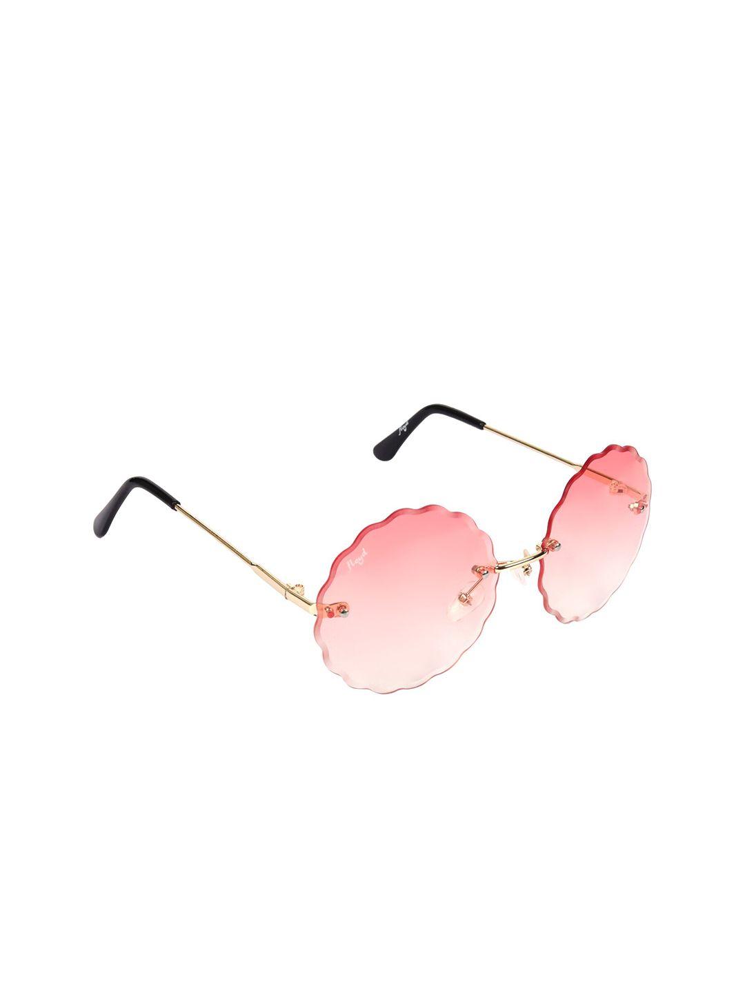 floyd women pink lens & gold-toned round sunglasses with uv protected lens